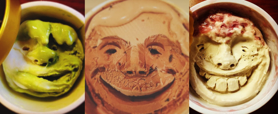 日本男子秀手藝，冰淇淋上雕人臉