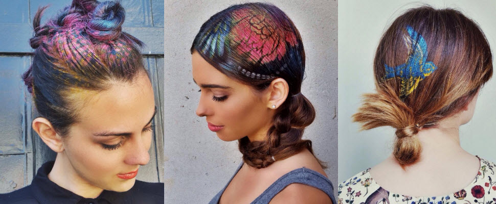 彩虹染髮不特別，她直接在髮絲上作畫成了一片夢幻的花海～