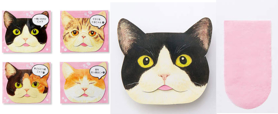 超萌貓舌頭吸油面紙登場，讓喵星人舔掉妳臉上多餘的油脂吧～