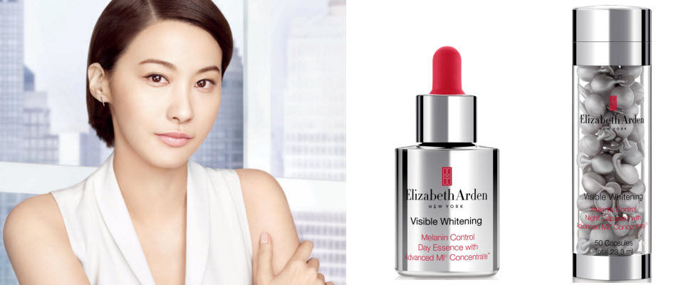 全面擊退黑色素，肌膚如晶透明鏡反射出水潤光澤感