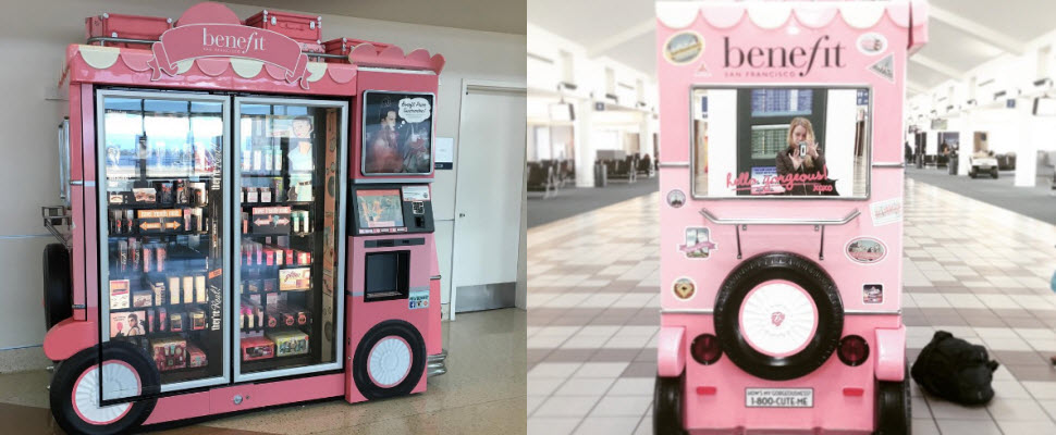 誰說買化妝品一定要靠櫃？Benefit粉紅小車讓女孩們都瘋狂～