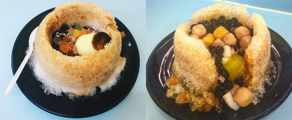 這次台灣吃得到！料多實在造型又特殊，女孩們用這碗剉冰消暑吧！