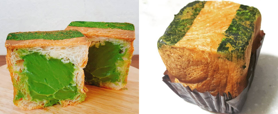 抹茶控看這邊！超級誘人爆漿抹茶吐司，下次到韓國一定要拜訪！
