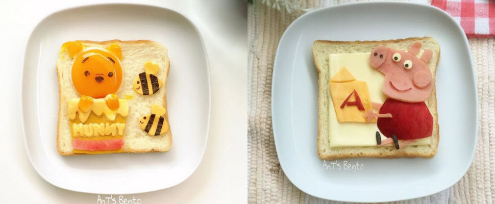 白吐司搖身一變成卡通人物，吃維尼熊當早餐真是人生最幸福時刻～