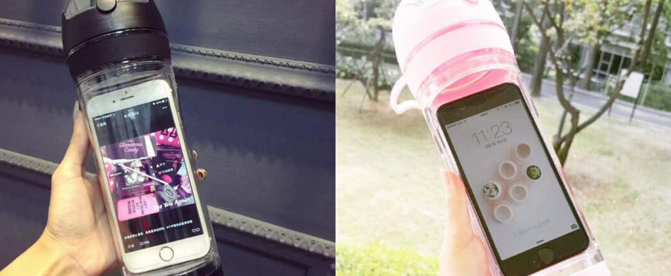 邊滑手機邊喝水，以後怎麼還會忘記帶水壺呢？