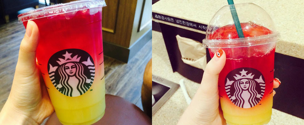 韓國星巴克又有新招，漸層日出蘋果汁正中女孩心！