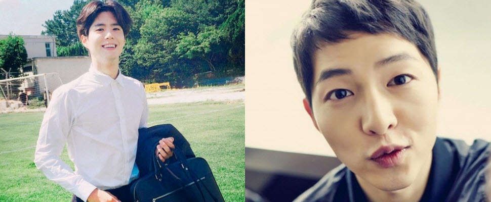 這個畫面太美啦～宋仲基朴寶劍勾肩吃披薩