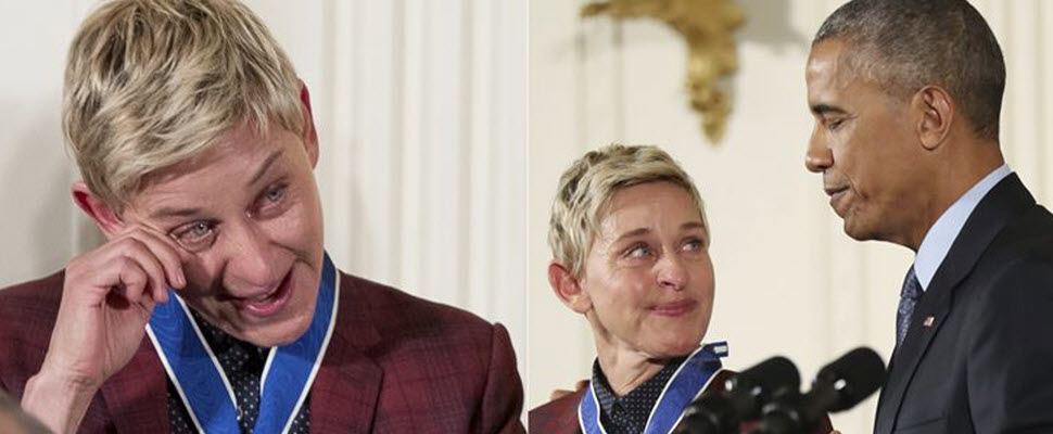 艾倫狄珍妮領「自由勳章」噴淚，歐巴馬大讚出櫃的勇氣！｜名人焦點