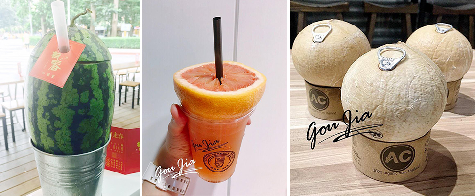 邊走邊喝最霸氣！大熱天就是要把整顆水果一口氣喝完～