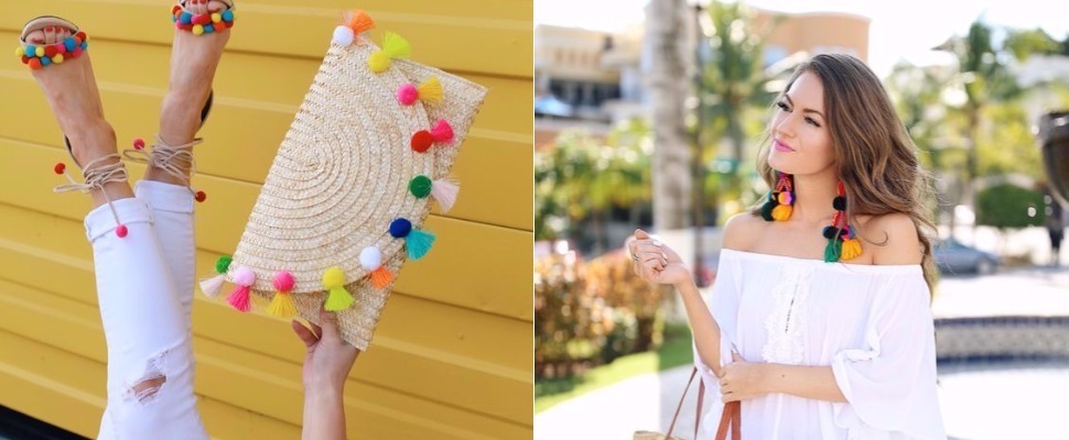 有Pom–Pom就有亮點！七彩絨球把樸素造型變時髦了～