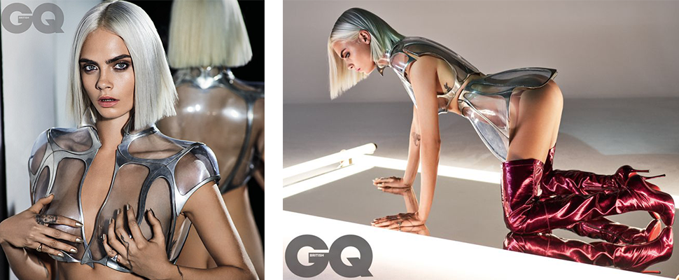 名模卡拉登英國版《GQ》封面，情色演繹最辣生化人