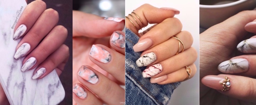 今夏必備的美甲款式，精選7款大理石美甲分享～