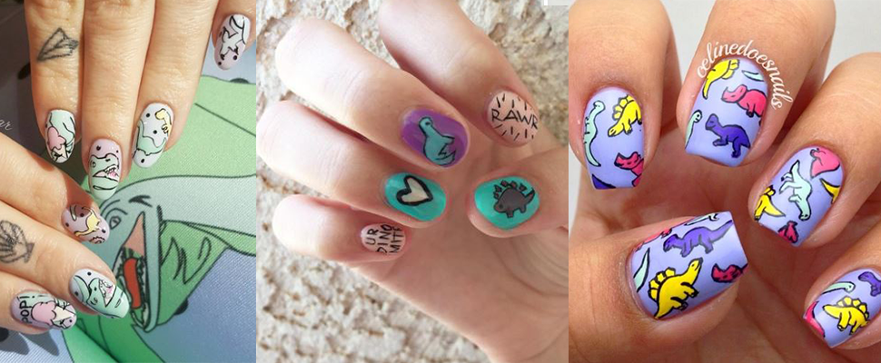 比恐龍刺青更可愛的「恐龍指彩」絕對讓女孩直接預約美甲師！