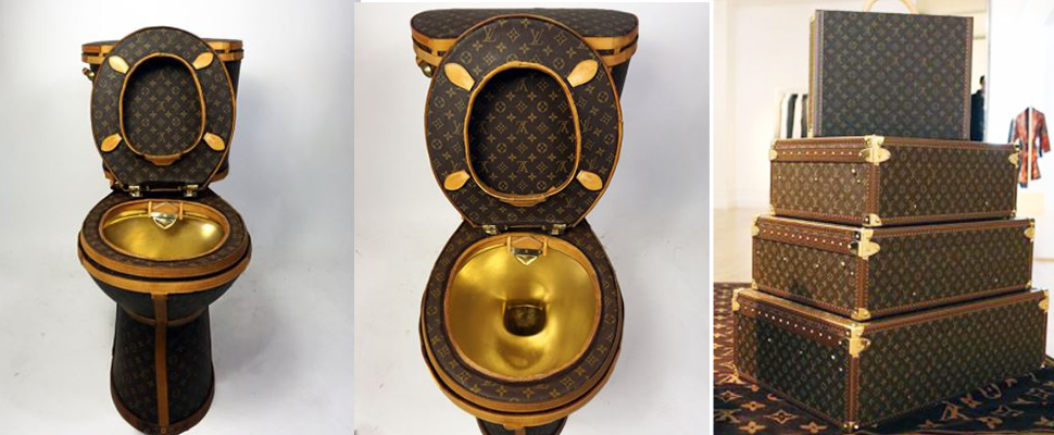 妳沒看錯,真的有人把這尊「LV包皮黃金馬桶」做出來了~ 妳沒看錯,真的有人把這尊「LV包皮黃金馬桶」做出來了~