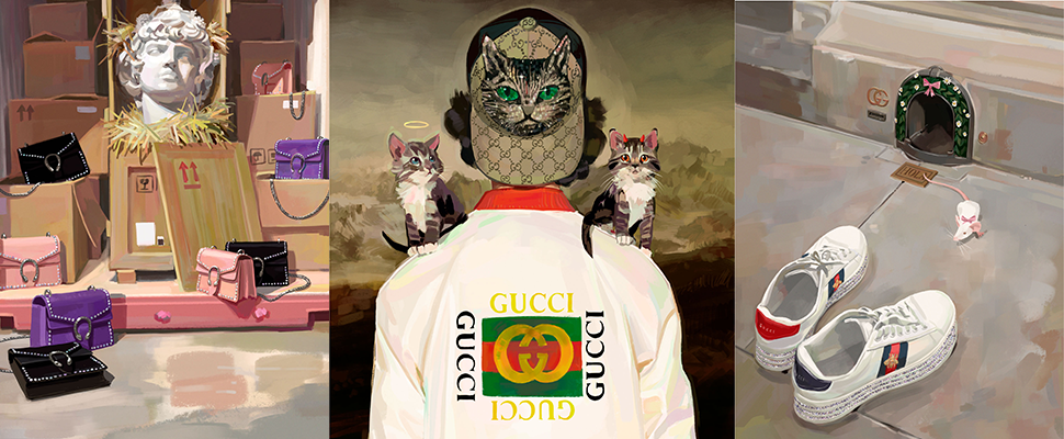 藝術家操刀的Gucci聖誕形象廣告，小編已設成手機桌布惹～