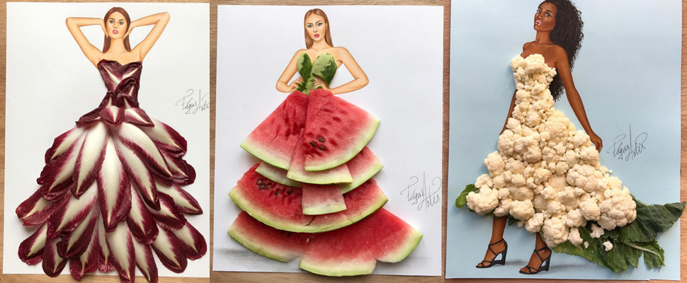 這樣玩食物，肯定不會被媽媽罵！生鮮蔬果化身訂製禮服