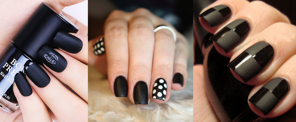 亮面黑被時尚甩一條街，秋天的黑色指彩非「霧」不可～